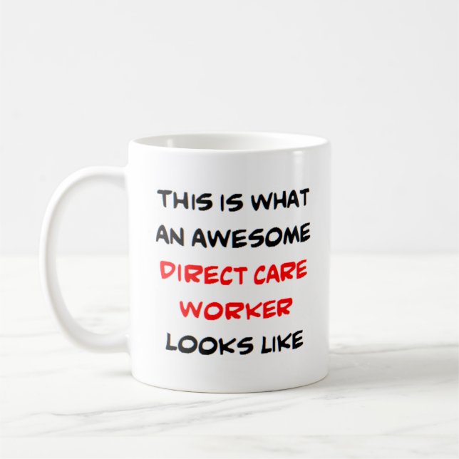 direct care worker, awesome coffee mug (Left)