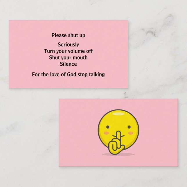 Direct Communication for the Verbally Excessive Calling Card (Front/Back)
