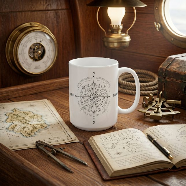 Direction Discovery Nautical Compass Rose  Coffee Mug (Creator Uploaded)