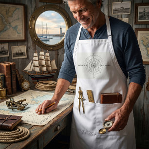 Direction Discovery Nautical Compass Rose Standard Apron