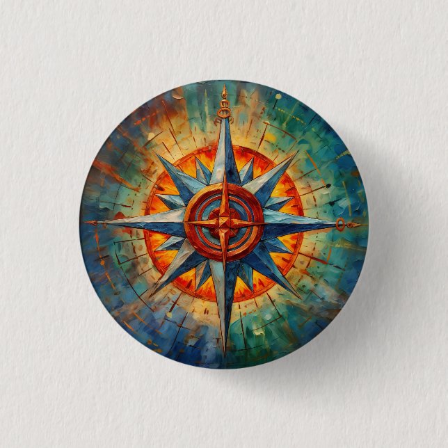 Direction in Chaos (Compass Rose) 3 Cm Round Badge (Front)