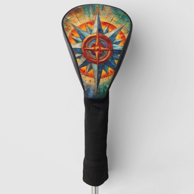 Direction in Chaos (Compass Rose) Golf Head Cover (Front)