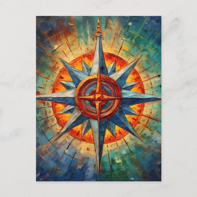 Direction in Chaos (Compass Rose) Postcard (Front)