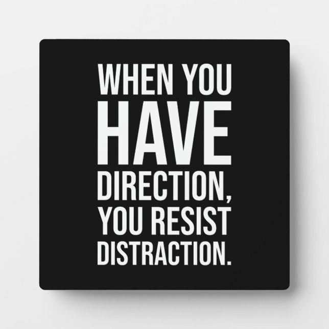 Direction vs Distraction, Gym, Hustle, Success Plaque (Front)