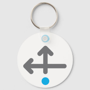 Directional Arrow Modern Minimalist Geometric  Key Ring