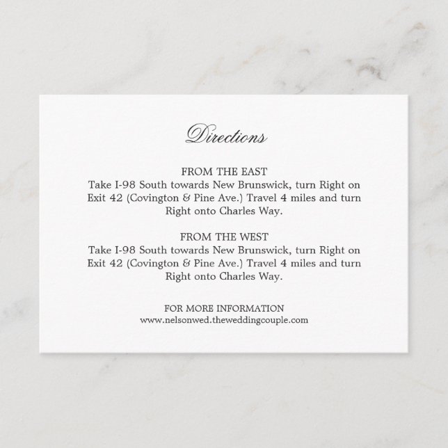 Directions Card - THE BEST Suite (Front)
