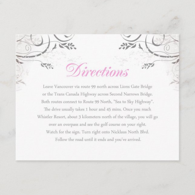 Directions for Janet Enclosure Card (Front)