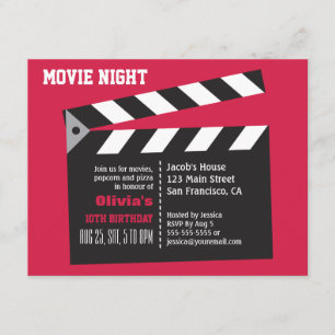Director Board Movie Night Birthday Party Invitation