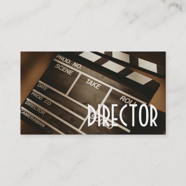Director Clapperboard Film Movies Producer Act Business Card (Front)