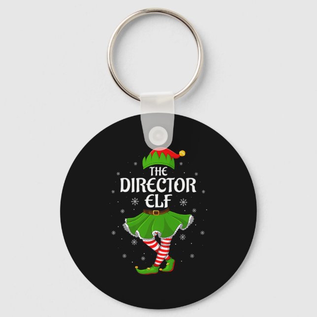 Director Elf Christmas Family Girls Women Elf Squa Key Ring (Front)