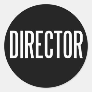 Director glossy round sticker (black)