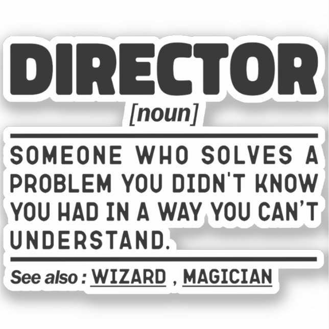 Director Noun Personalised Worker Sarcastic Saying (Front)