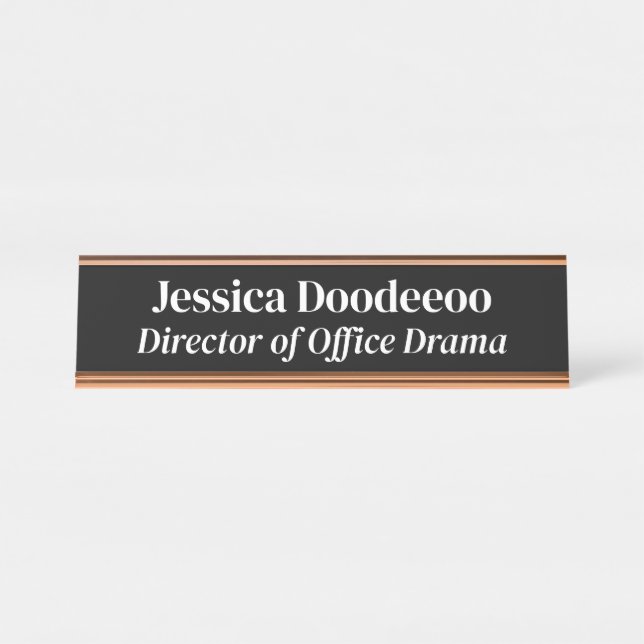 Director of Office Drama Black Desk Name Plate (Front)