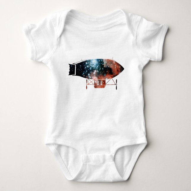 Dirigible Zeppelin Silhouette Baby Bodysuit (Front)