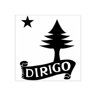 Dirigo / 1901 Maine Flag Rubber Stamp