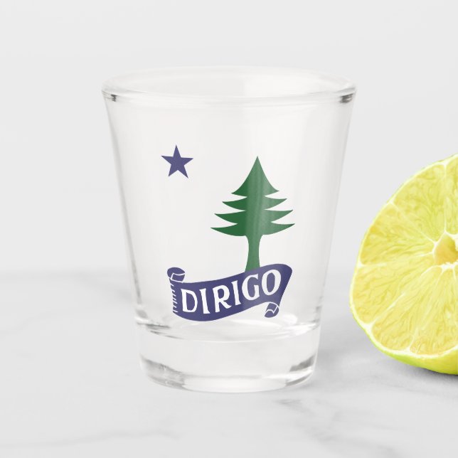 Dirigo / 1901 Maine Flag Shot Glass (Front)
