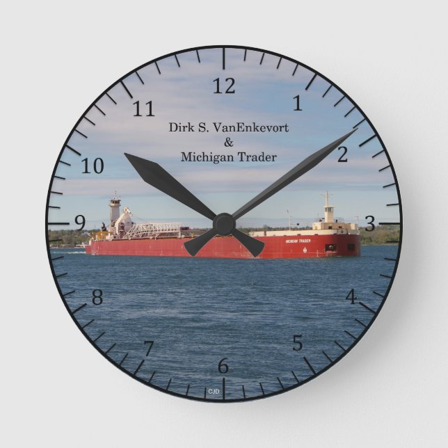 Dirk S. VanEnkevort & Michigan Trader clock (Front)