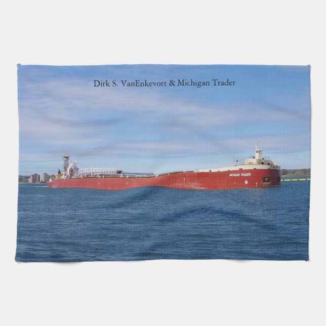 Dirk S. VanEnkevort & Michigan Trader kitchen towe Tea Towel (Horizontal)