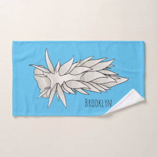 Dirona albolineata nudibranch cartoon illustration bath towel set