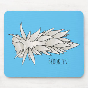 Dirona albolineata nudibranch cartoon illustration mouse pad