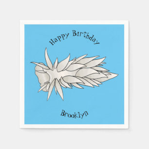 Dirona albolineata nudibranch cartoon illustration napkin
