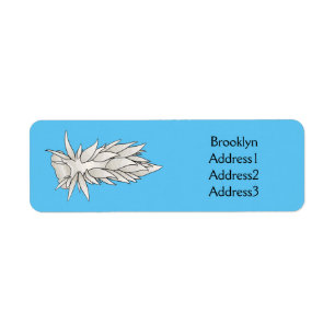 Dirona albolineata nudibranch cartoon illustration return address label