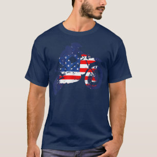 Dirt Bike American Flag Motocross Biker 4th of Jul T-Shirt