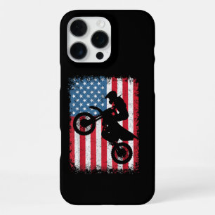 Dirt Bike American Flag Motocross Biker Men Boys V iPhone 16 Pro Max Case