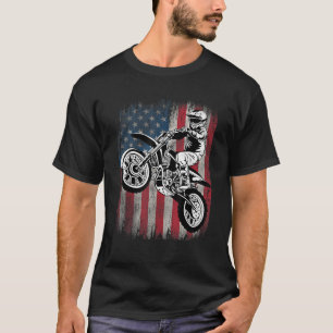 Dirt Bike American Flag Motocross Dirtbike Biker 4 T-Shirt