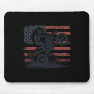 Dirt Bike American Flag Motocross Mouse Pad