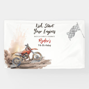 Dirt Bike Any Age Birthday Banner