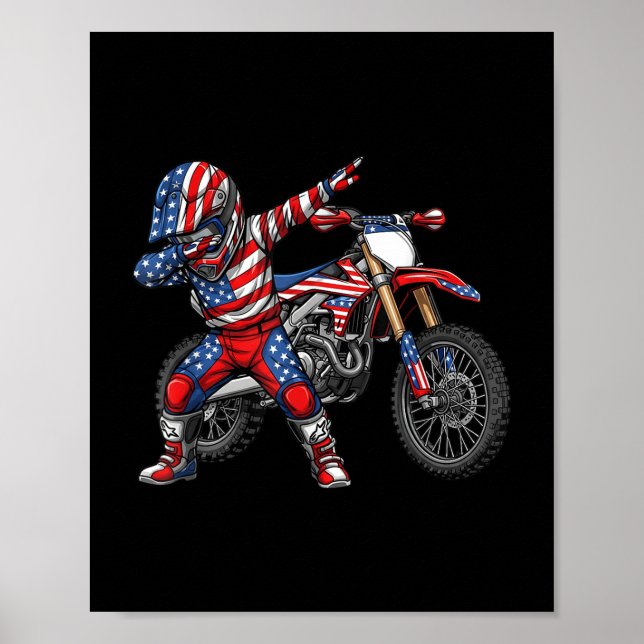 Dirt Bike Art Rider Motocross Motorcycle Dirtbike  Poster (Front)