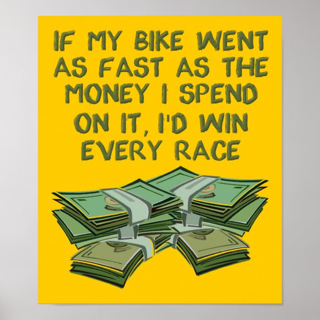Dirt Bike As Fast As Money Funny Motocross Poster (Front)