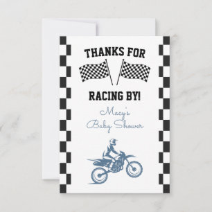Dirt Bike Baby Shower Thank You Card