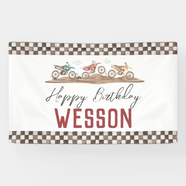 Dirt Bike Banner, Dirt bike party sign (Horizontal)