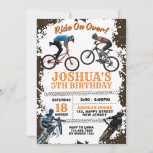 Dirt Bike Birthday Invitation. Bicycle Invite