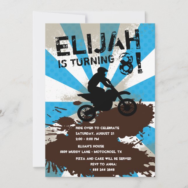 Dirt Bike Birthday Party Invitation (Front)