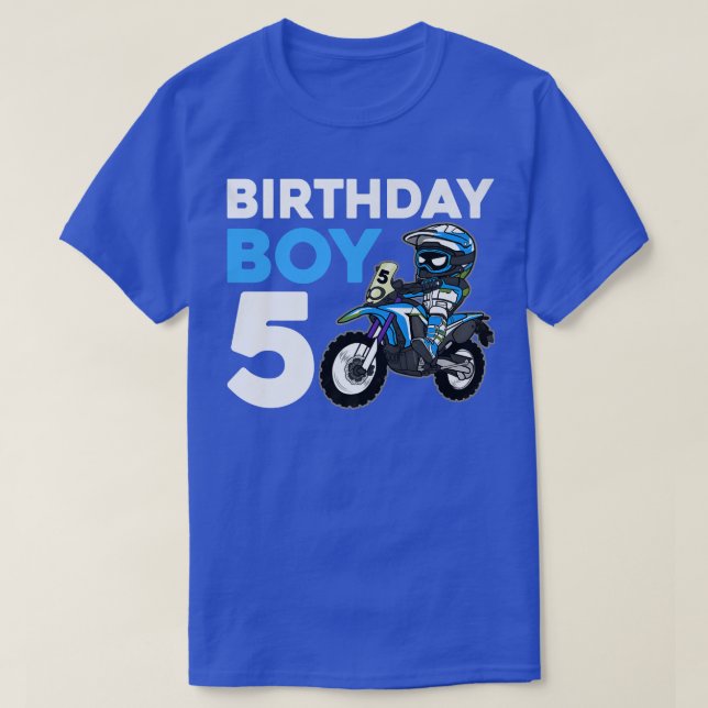 Dirt Bike Birthday Party Motocross 5th Gift 5 Year T-Shirt (Design Front)