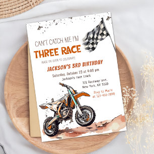 Dirt Bike Boy 3rd Birthday Party Invitation