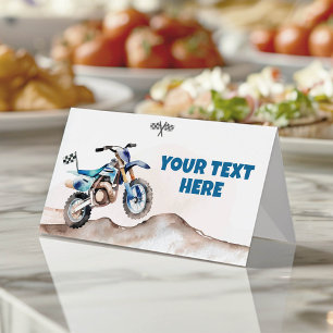 Dirt Bike Boy Birthday Party Food Tent Place Card
