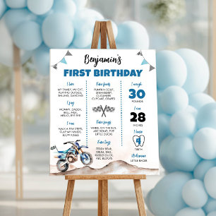Dirt Bike Boy Birthday Party Milestone Sign