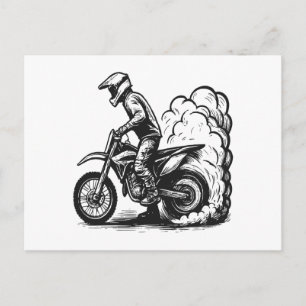 Dirt Bike Burnout Holiday Postcard