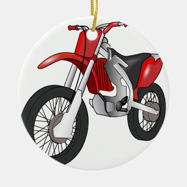 Dirt Bike Ceramic Tree Decoration (Front)