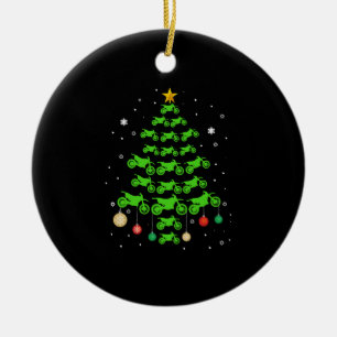 Dirt Bike Christmas Tree Funny Xmas Gift For Motoc Ceramic Ornament