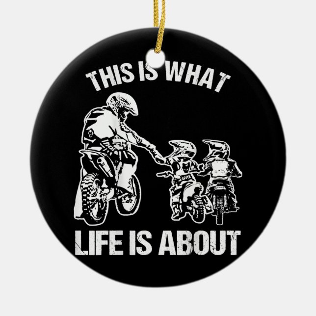 Dirt Bike Dad Motocross Motorcycle FMX Biker Ceramic Ornament (Front)