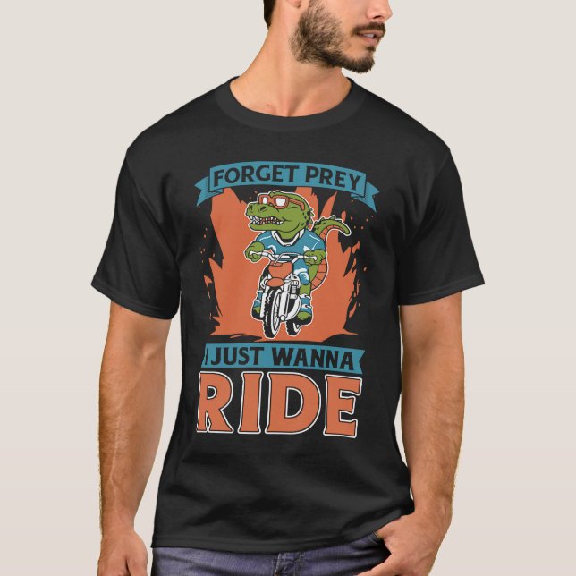 Dirt Bike Dinosaur Biker Mx Motocross Dirt Biking  T-Shirt (Front)