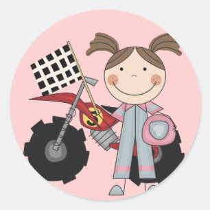 Dirt Bike - Girl T-shirts and Gifts Classic Round Sticker