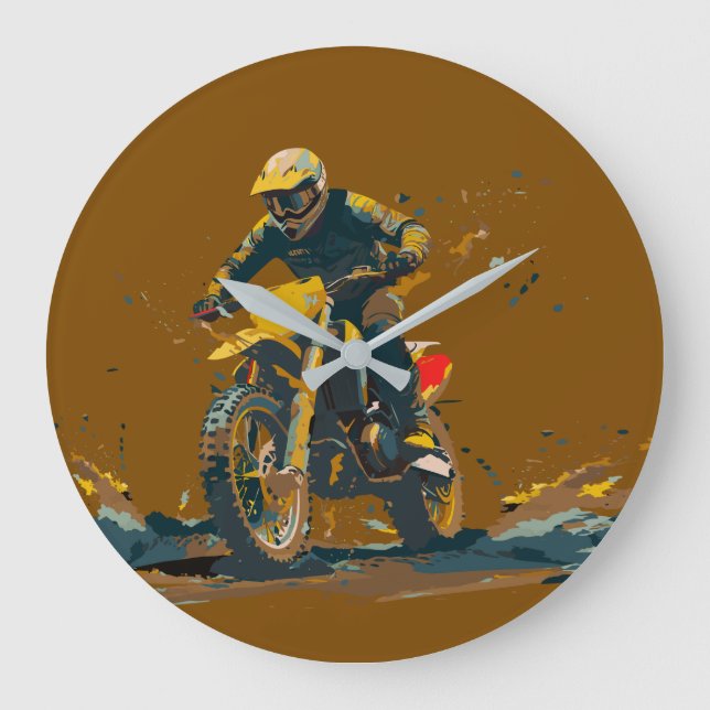 Dirt Bike Graphic Large Clock (Front)