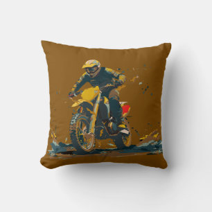 Dirt Bike Graphic Throw Pillow