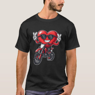Dirt Bike Heart Motocross Motorcycle Racing Boys T-Shirt